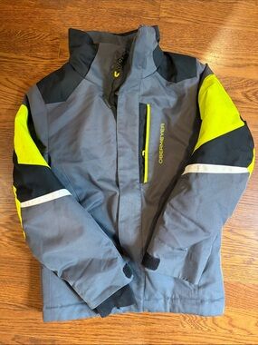 Obermeyer Gray Jacket with Neon Yellow Accents